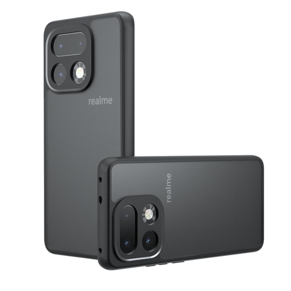 

Matte Translucent Case for Realme 16 Pro Plus Airbags Shockproof Bumper Shell TPU PC Phone Cover for Realme 16 Pro+/16 Pro Realme 16 Pro прозорий колір чорний
