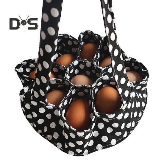 Painted Eggs Collecting Basket with Handle Large Capacity Foldable Design Multifunctional Egg Pouch Portable Eggs Collecting Basket