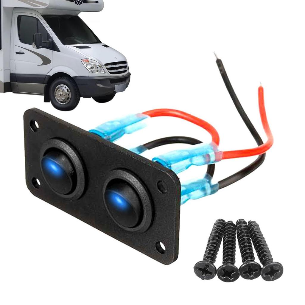 Mahnerop Marine Switch Panel | Cat Eye Design/OFF Switch Pod, DC12-24 Multifunction RV Panel,16A