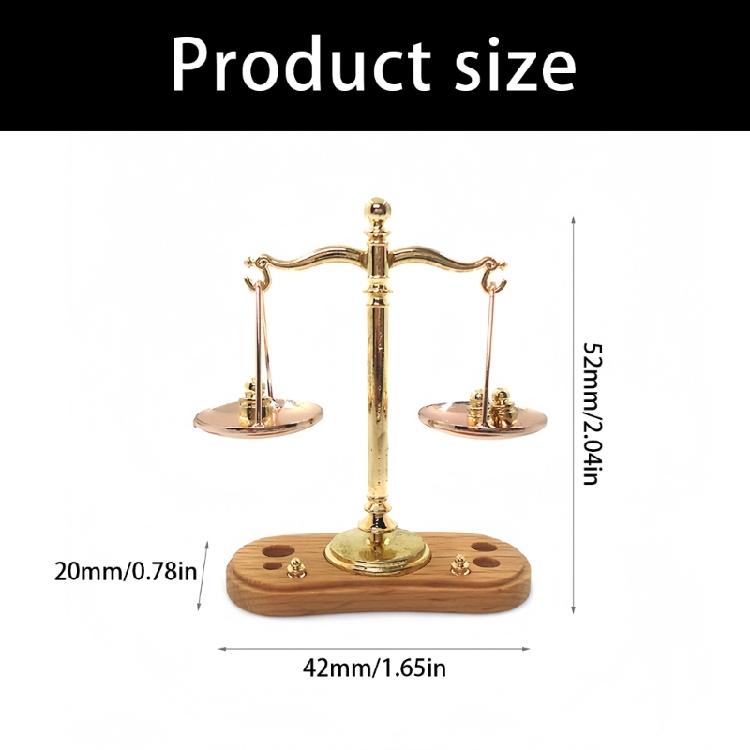 Antique Miniature Iron Balance Scale 1/12 Doll House Decoration With Functional Weight Mechanism for Model Project Decors