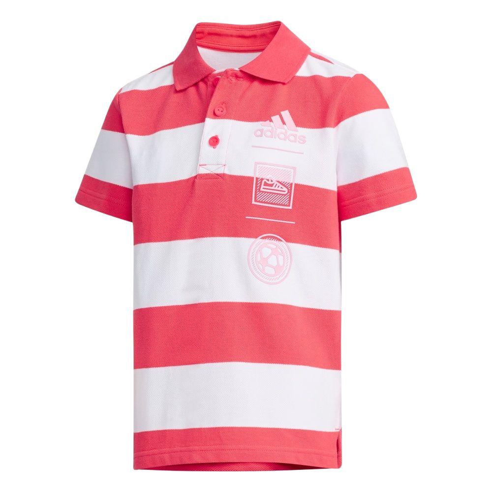 Adidas T Shirt Eye Catching Red/White Children Aged 3 7 Years Old DW4111 A110