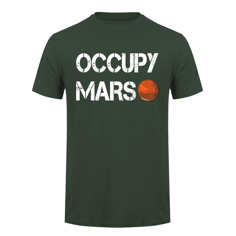 Occupy Mars T Shirt Unisex Space Mars Planet Graphic Tee Astronaut Universe Future Exploration Casual Short Sleeve Shirt Da105