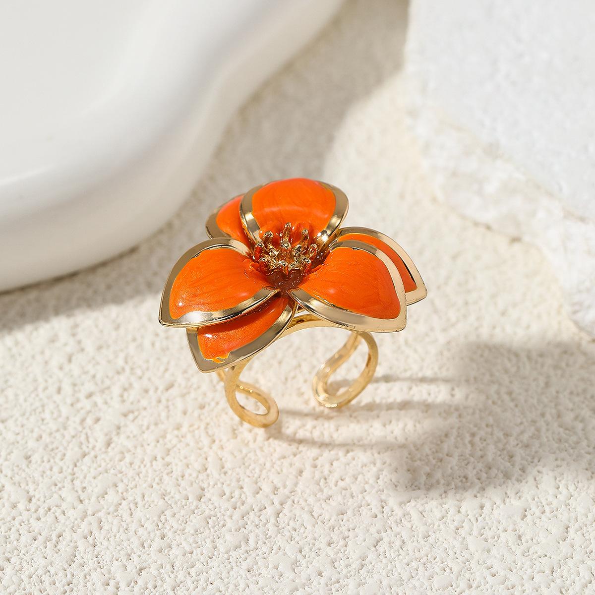 Горячая распродажа модное цветочное кольцо с масляной заливкой для женщин, разноцветное, опционально, высококачественное, стильное, модное