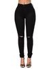 2024 Trendy Women's Ripped Denim Pencil Pants - European & American Style, Hip-Hugging Design