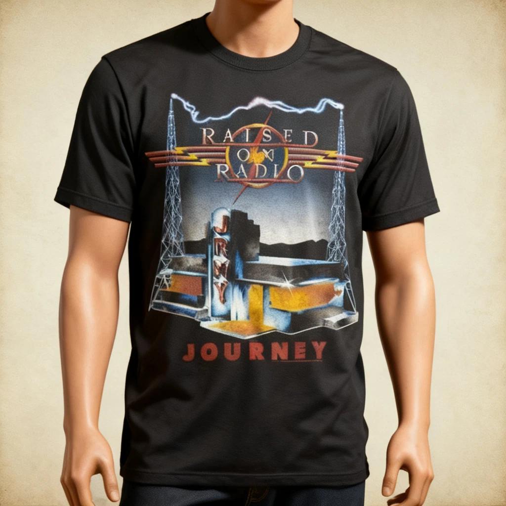 Vintage Journey Raised on Radio Mens T Shirt, Shirt For Music Fan All Sizes NWT M