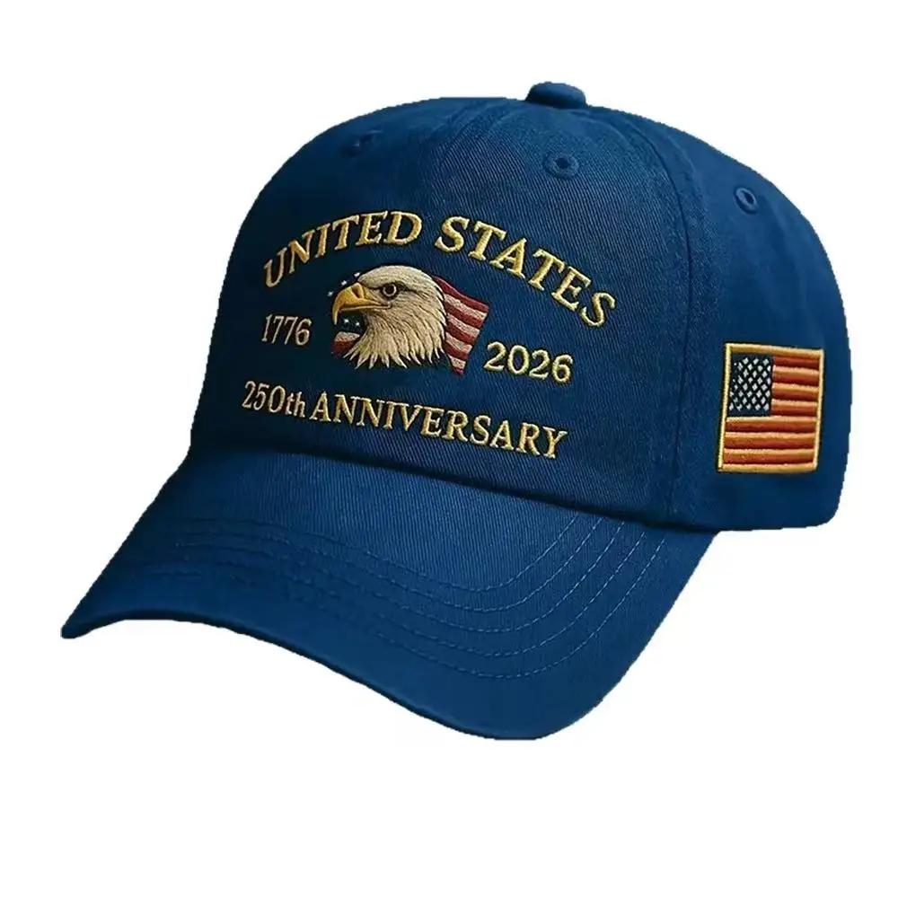 Neuer Hut zum 250. Jahrestag USA Patriotische Baseballkappen Adler-Bestickte Baseballkappen für Männer Frauen 250-Jahres-Jubiläum black