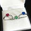 Accessories One Carat Cultivated Ruby Sapphire Ring Women's Simple Fashion Colored Treasure Open Ring