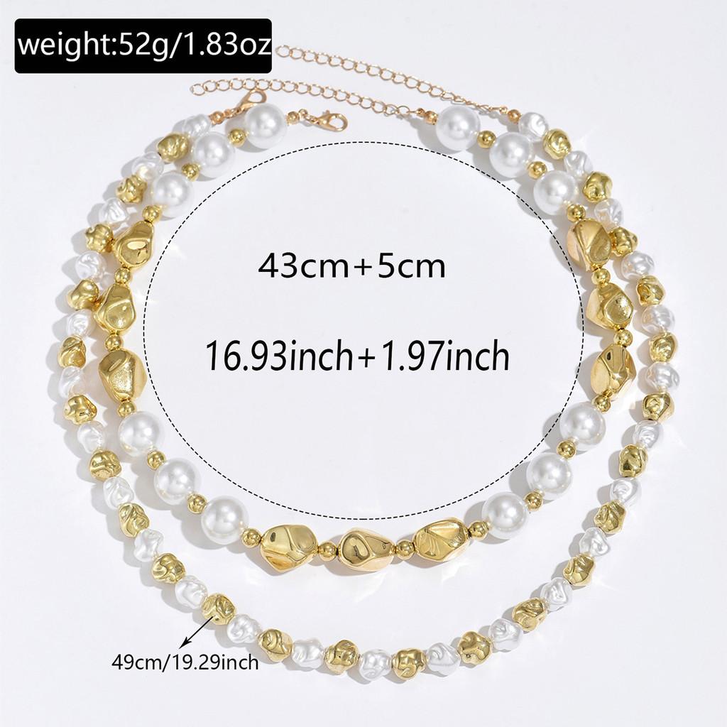 Vintage Artificial Pearl Necklace For Women With Geometric Pendant Elegant Autumn Winter Jewelry