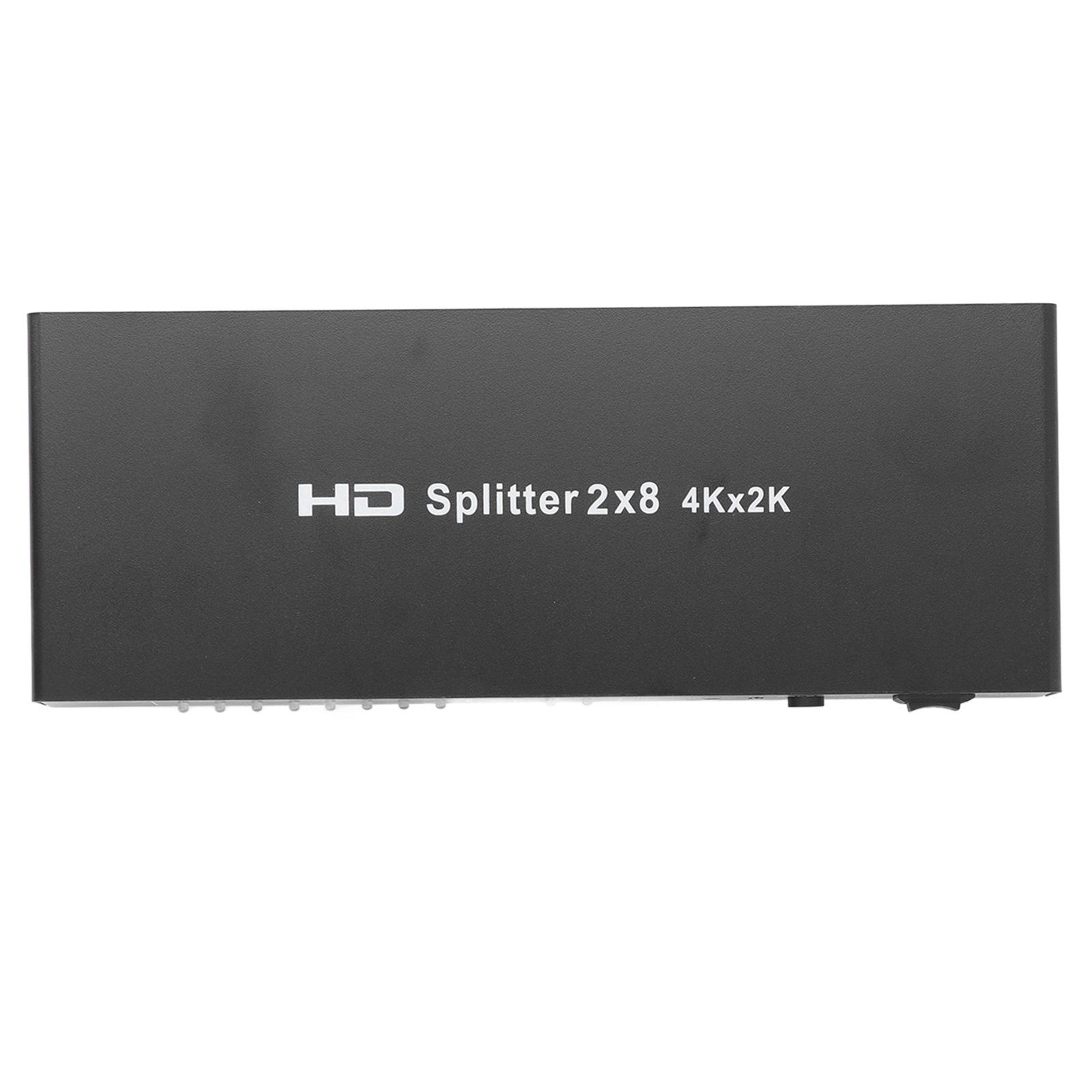 

Разветвитель интерфейса мультимедиа HD 4K 2 в 8 выходов Видеокоммутатор Селектор с пультом дистанционного управления для ПК EU Plug