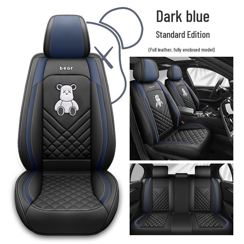 Universal Full Coverage Leather Car Seat Cover - Breathable, All-Season Cushion