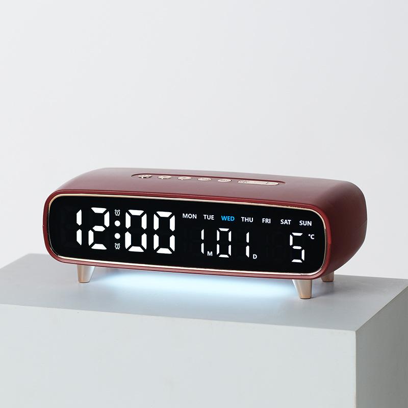LED Digitaler Wecker Sprachsteuerung Temperatur Datum Wochentag Anzeige Timer Helligkeitseinstellung Elektronische Tischuhr Mit Umgebungslicht 12/24H