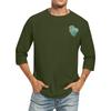 Men's Casual and Fashionable Printed Round-neck Three-quarter Sleeve Top T-shirt