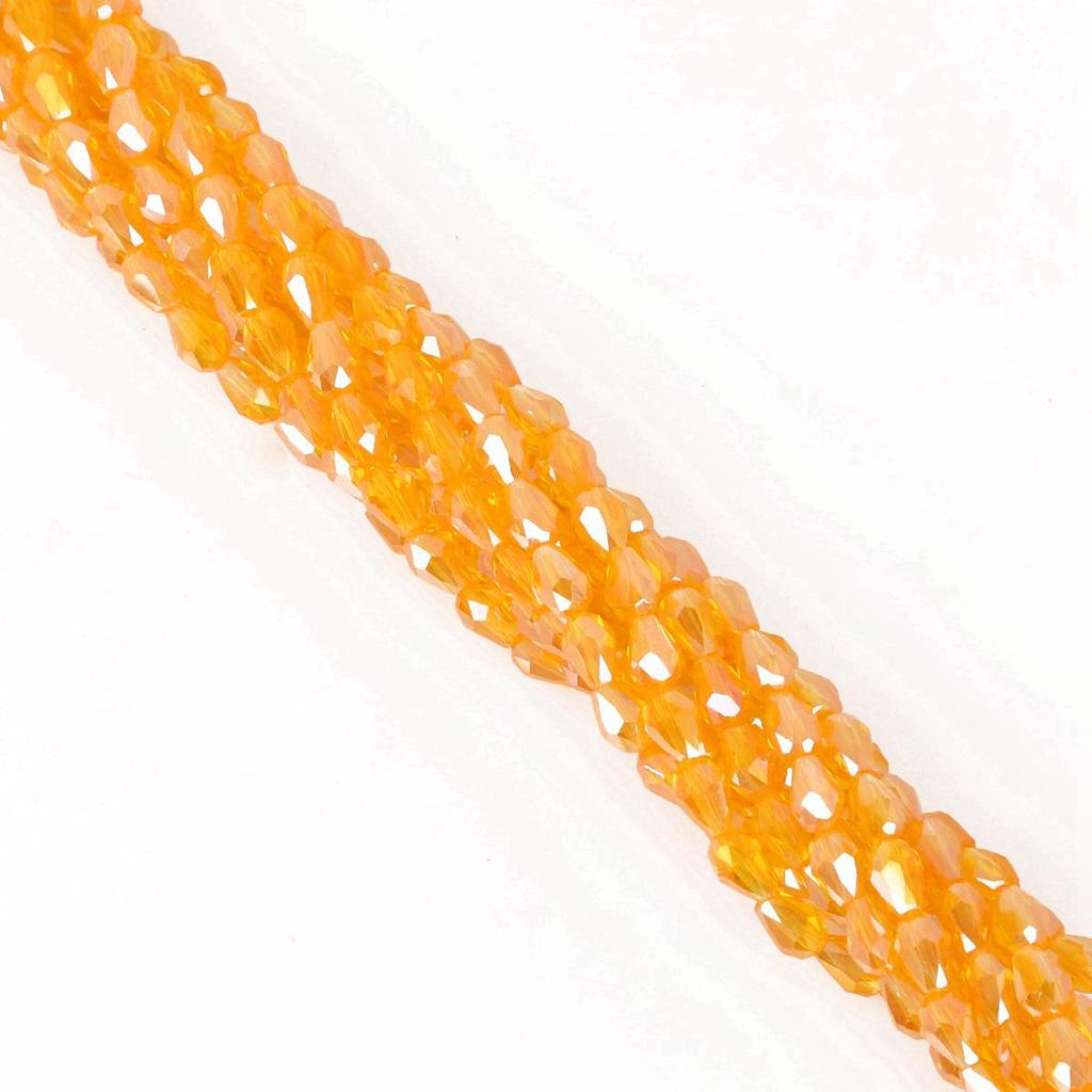 65pcs 4x6MM Teardrop Glass Beads for DIY Hairpins, Bracelets, Necklaces, and Earrings