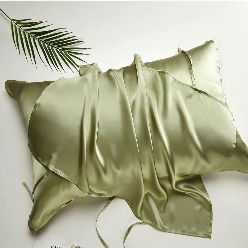 40 Momme 100% Pure Mulberry Silk Pillowcase With Adjustable Ties Solid Color Luxury Sleep Skincare Pillow Cover