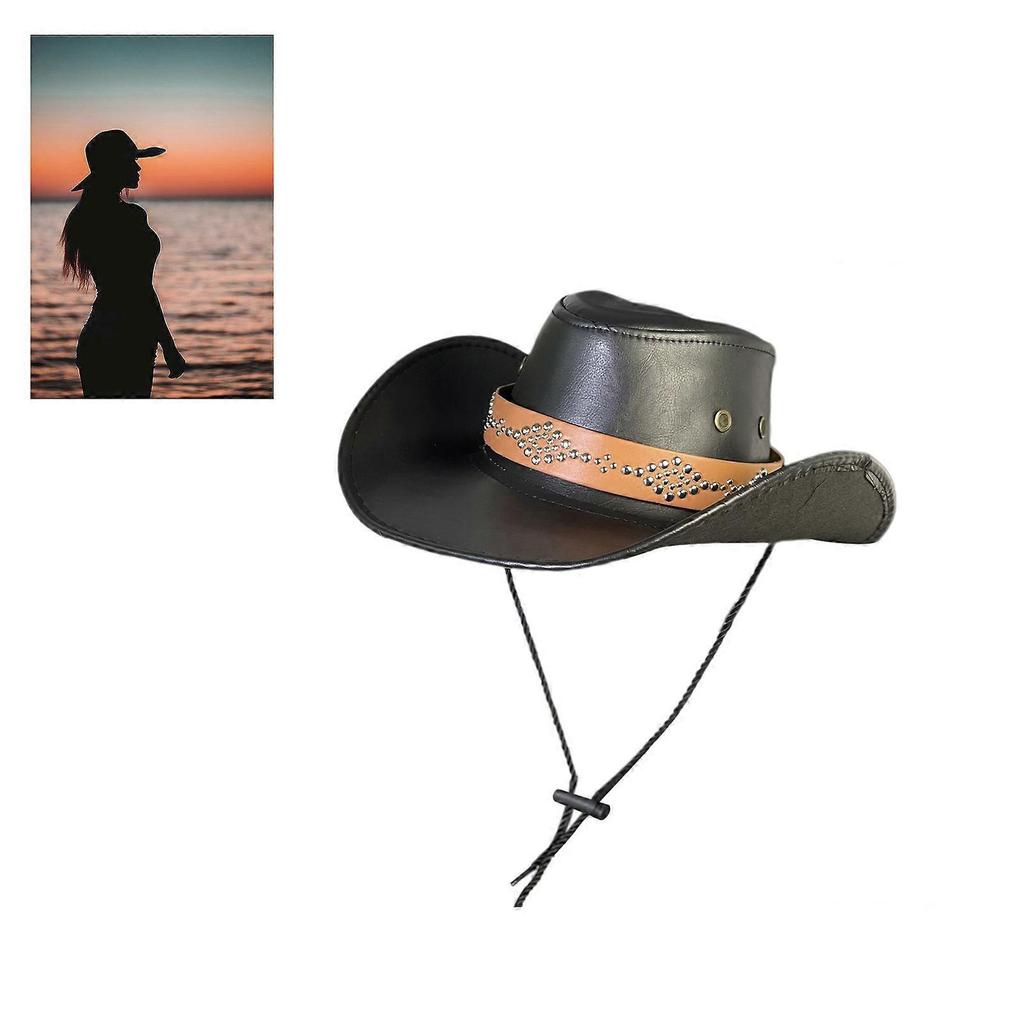Portable Cowboy Hat Gentleman Fisherman Hat Gift for Camping Climbing Lovers Gentleman Wide Brim for Dress-up  Claret