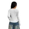 Hot Girl Style Button Long-sleeved Vest T-shirt Women's Spring and Summer