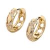 Fashionable and Versatile Plain Hoops Ins Style Irregular Hollow Print Design Trendy Earrings