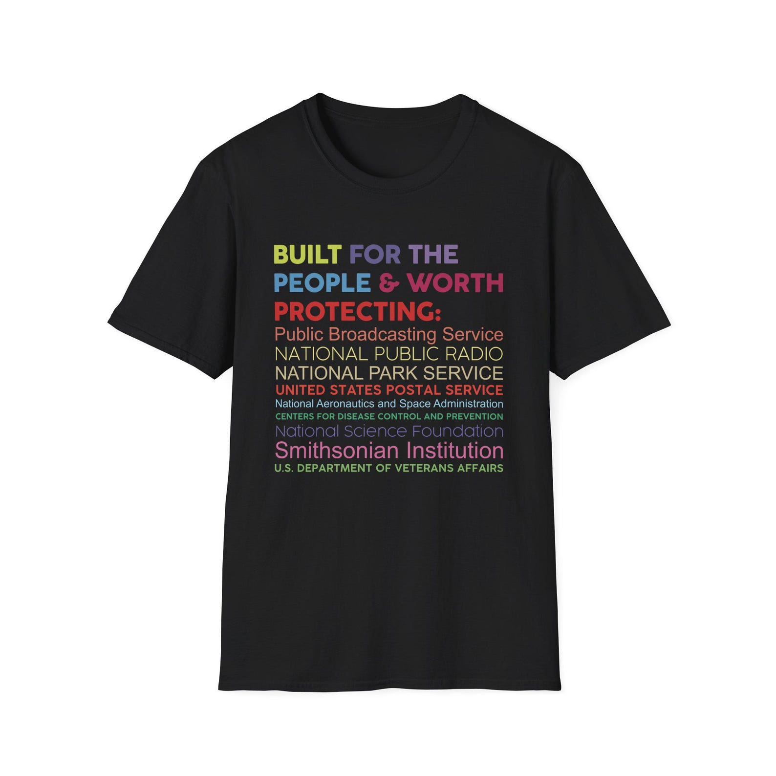 Protect Democratic Institutions T-Shirt, PBS NPR NASA Shirt, Resist Fascism Political Protest Tee S