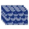 Chinese Blue White Cloud Table Mats Zen Style Cloud Motif Inspired Placemats Waterproof Heat Resistant Dining Decor for Kitchen