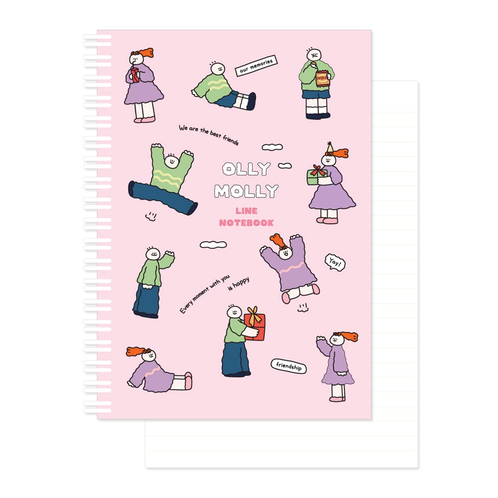 

Монотипный блокнот Olly Molly A5 Line Spiral Notebook Memories Блокнот Olly Molly Line Spiral Notebook в твердом переплете 128 страниц - Воспоминания,