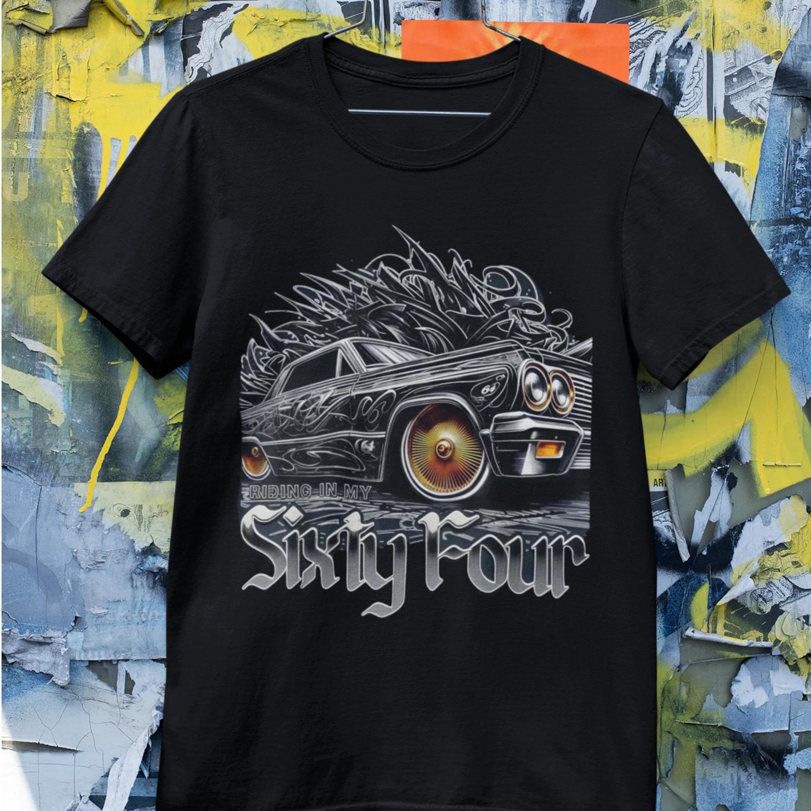 Riding in My Classic Lowrider Shirt Vintage Chicano Car Art Unisex T-Shirt S