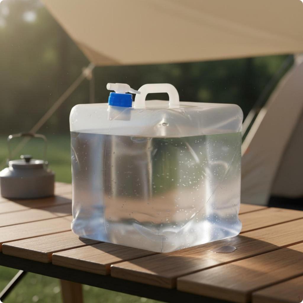 Foldable Water Tank Food Grade Container Lightweight for Travel, Road Trip 10L Faucet