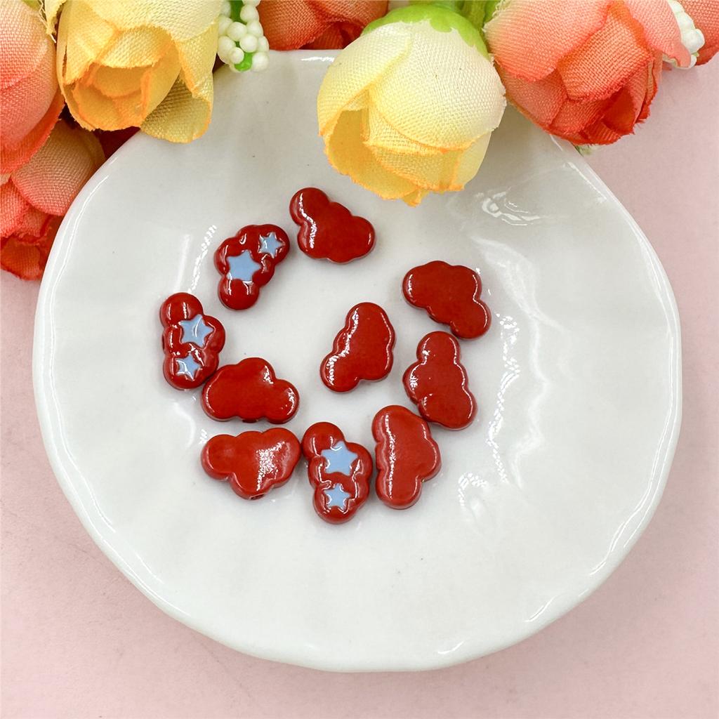 10pcs 9.7*12.6mm Fashion Alloy Dripping Cloud Beads Bracelet Necklace Jewelry Making Accessories Cute Beaded Material