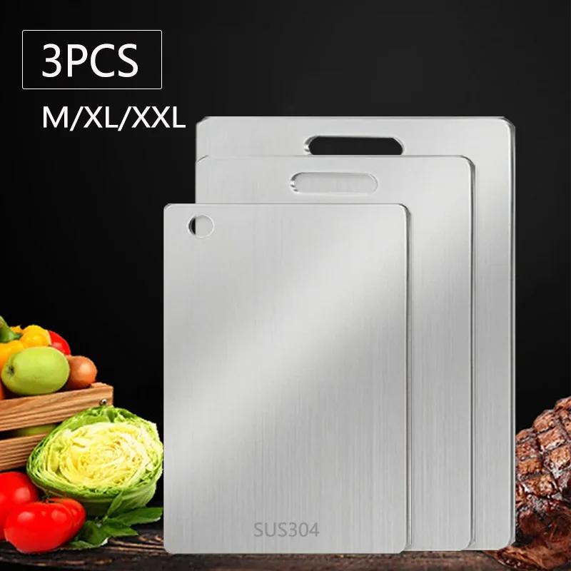 WXCOO Kitchen Cutting Board Food Grade Chopping Cutting Boards Thickened Stainless Steel Boards for Cut Vegetables Fruit Meat