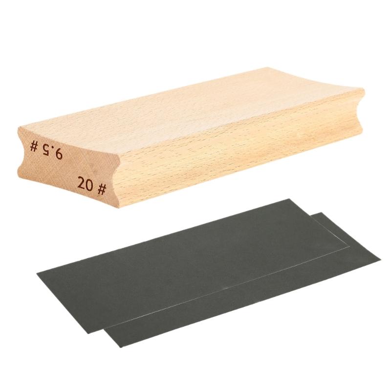 Wood Polished Sanding Block for Guitar Fret Leveling Fingerboard Luthier Tools with Sandpaper Guitar Repair Tools Kits