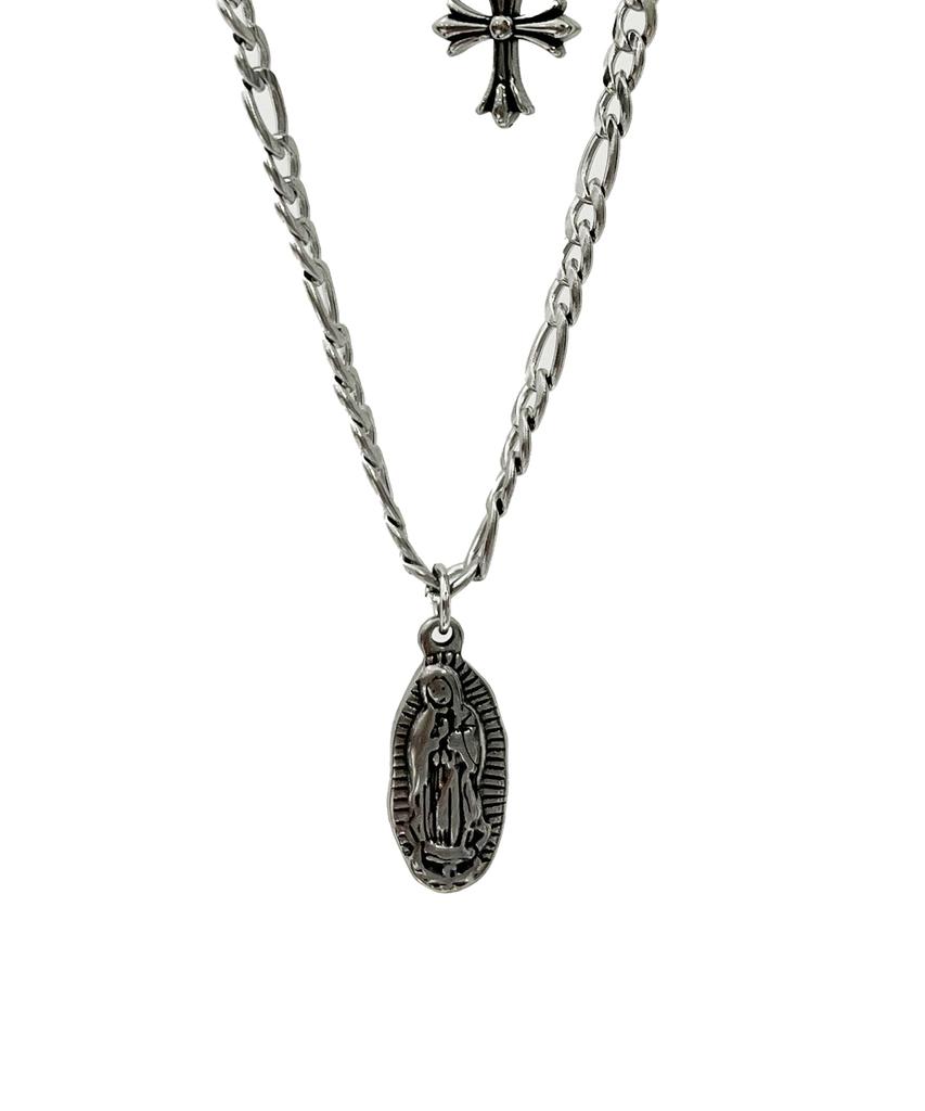 Sk8Er Rock Surgical Steel Double Layered Necklace ((Steel))