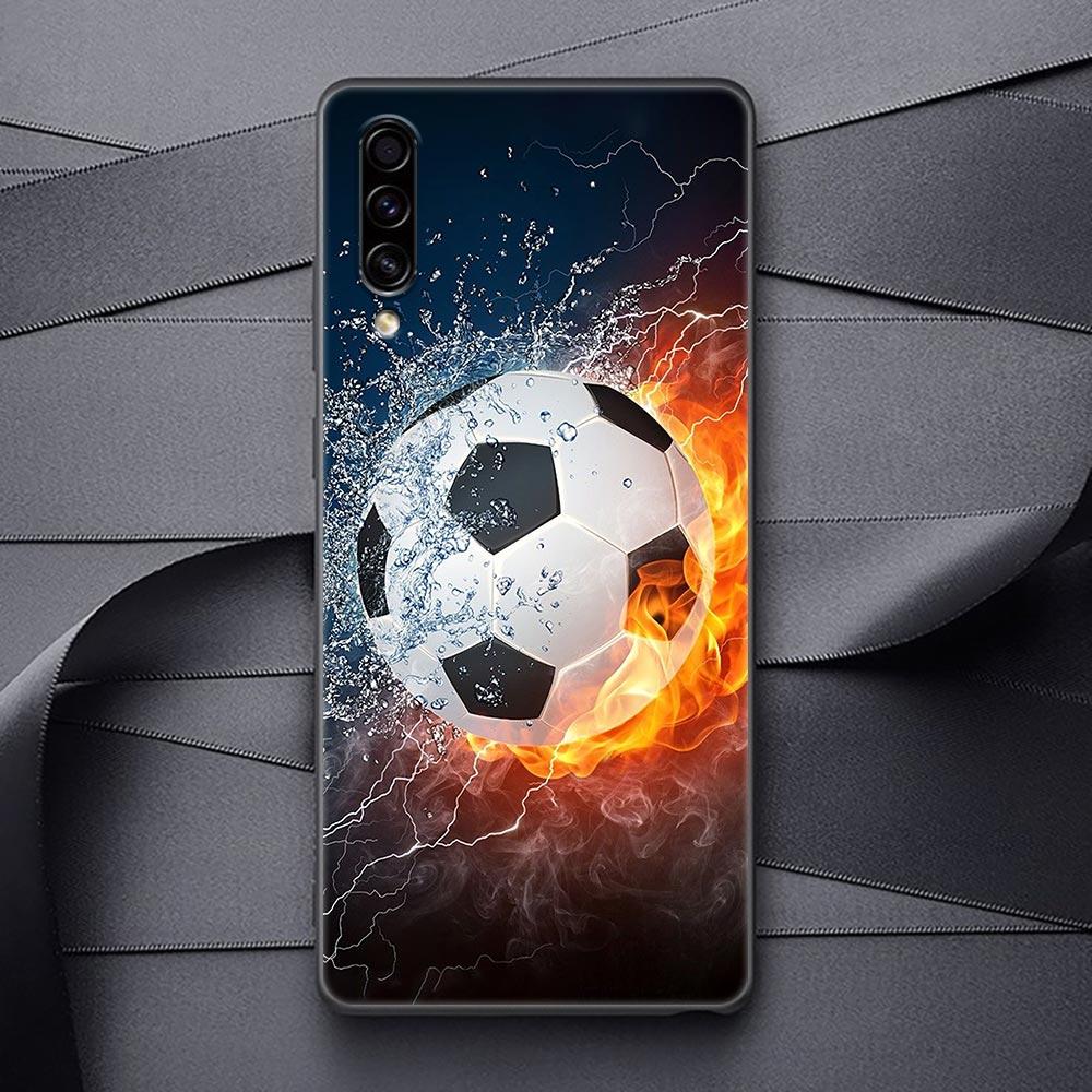 Football Silicone Case For Samsung Galaxy A57 A56 A55 A36 A35 A37 A26 A17 A07 A50 A50s A70 A80 A7 A9 2018 Cover Fire Soccer Ball