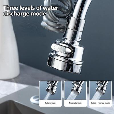 3 Modi Ausziehbarer Wasserhahn Spülbeckenhahn 360° Drehung Filter Verlängerungsrohr Duschkopf Wassersparender Wasserhahn Universelles Küchenzubehör