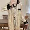 Velvet Diamond Cardigan Pajamas: High-Grade Gold Velvet Two-Piece Set for Women – Ideal for Autumn and Winter, Perfect As Casual or Lounge Wear.