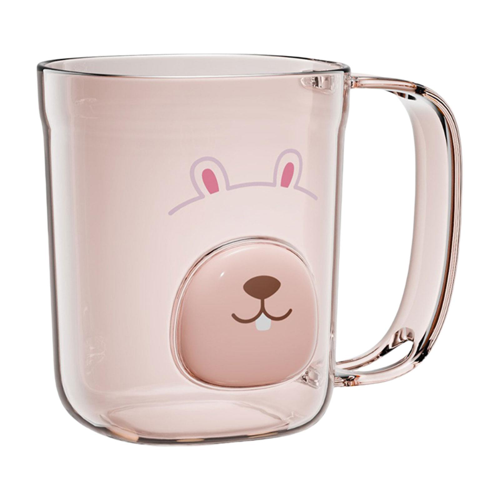 

Пластиковая чашка для полоскания рта и зубной щетки с ручкой, стаканы для домашней ванной комнаты, портативная кружка, прозрачный держатель для зубной щетки розовый