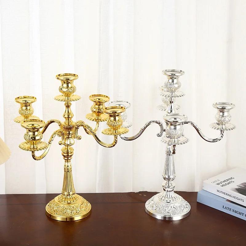3/5-Arm European Vintage Floor Candelabra Romantic Wedding Decoration for Home Events