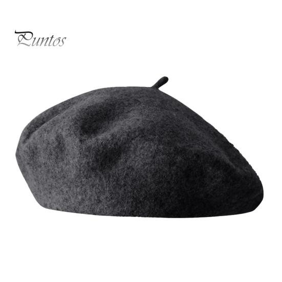 Women Beret Vintage Solid Color Painter Hat Wool Blend French Style Artist Cap Lightweight Headwear for Party Outdoor