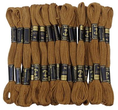 IBA Indianbeautifulart Stranded Cotton Thread Floss Cross Stitch Hand Embroidery Pack of 25 Stränge-Golden