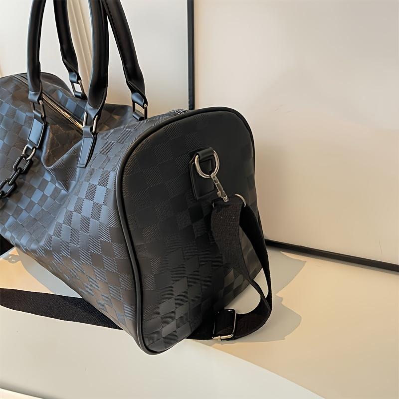 1pc Retro Large Capacity Storage Bag, Waterproof Zipper Fitness Tote Bag, Suitable For Swimming, Fitness, Business Trip, Sports