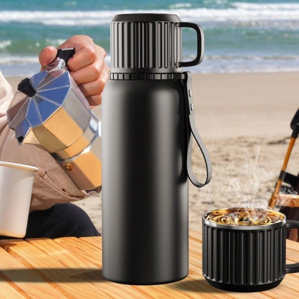 Stainless Steel Thermos Water Bottle 600/800/1000ML Thermos Tumbler Portable Coffee Cup  Sports