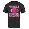 Tackle Breast Cancer Distressed T-shirt Pink Ribbon Awareness Shirts