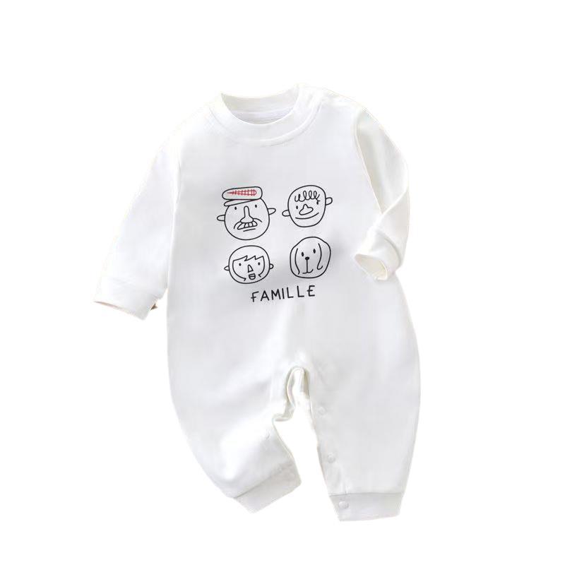 Cartoon Long Sleeve Baby Onesie: Breathable Crawling Suit for All Seasons