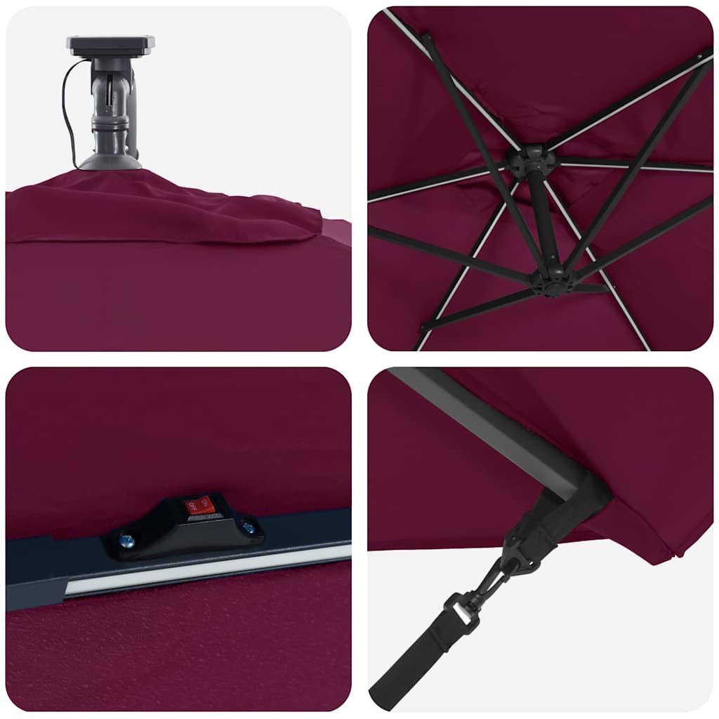 Sun Umbrella Burgundy Red 294 X 200 X 270 Cm