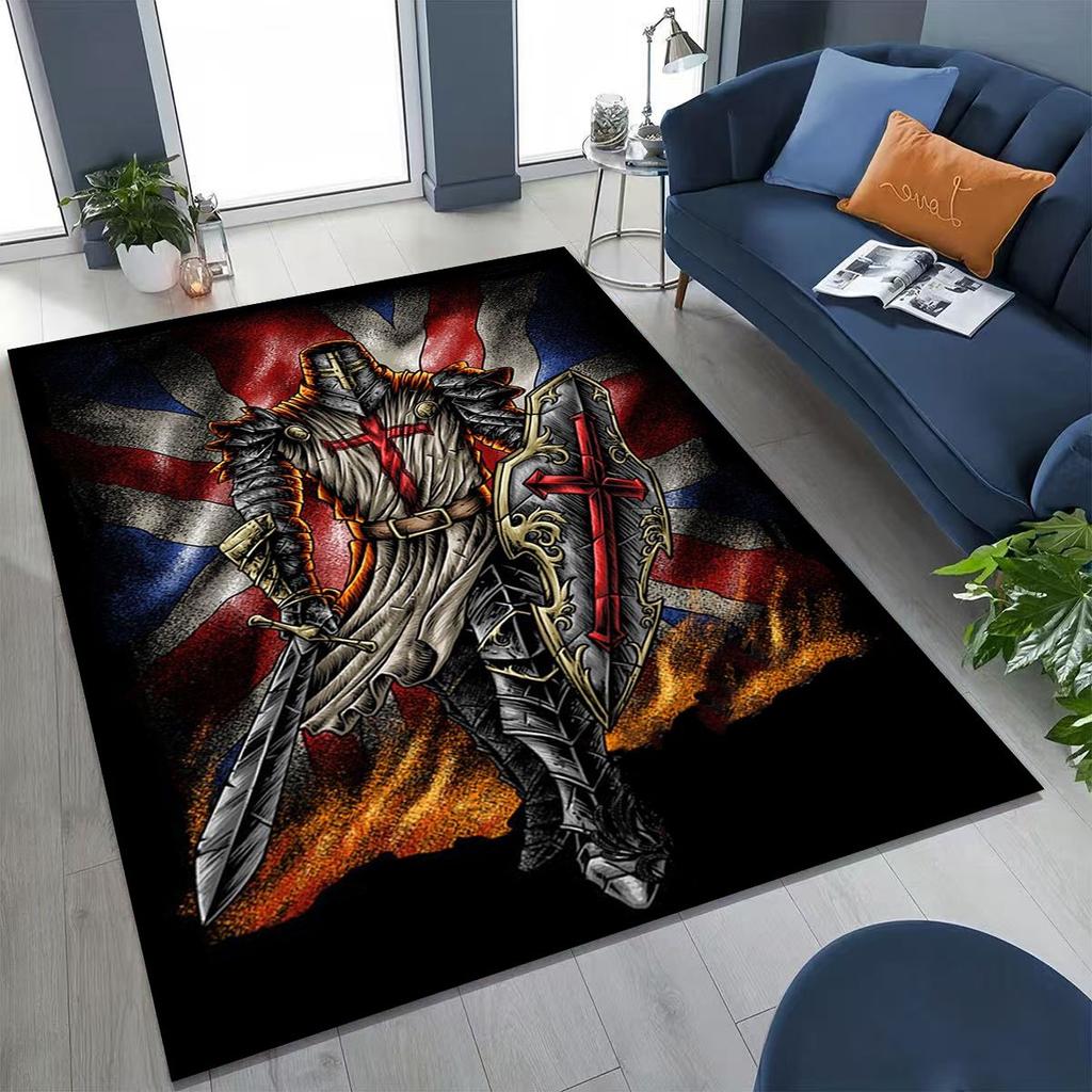Templar Blood Knight Honor Holy Crusader Cartoon Rug for Bedroom Living Room Sofa Home Doormat Decor,Kid Play Non-slip Floor Mat