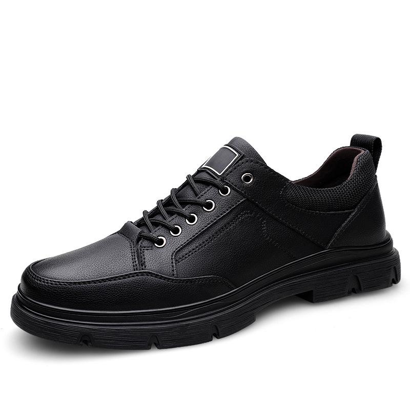 Men s Spring Fashion Martin Boots: Thick Leather, Trendy Korean Style Low-Top Work & Casual Shoes Size 37