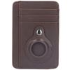 Card Wallet Coffee Color Durable PU Leather Slim Design Portable RFID Blocking for IOS Locator Design RFID Wallet