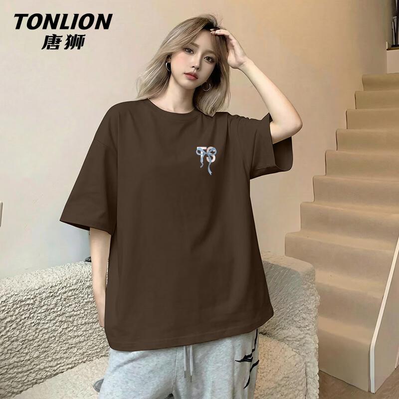 TonLion Women s Loose Fit Round Neck Pure Cotton T-Shirt XL
