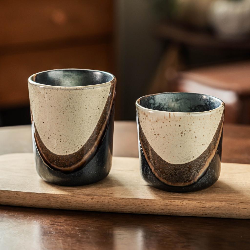 Cup Japanese Ceramic Cup Creative Contrasting Color No Handle Cup Household Water Cup Teacup Restaurant Holding Cup Atmosphere Wine Glass
