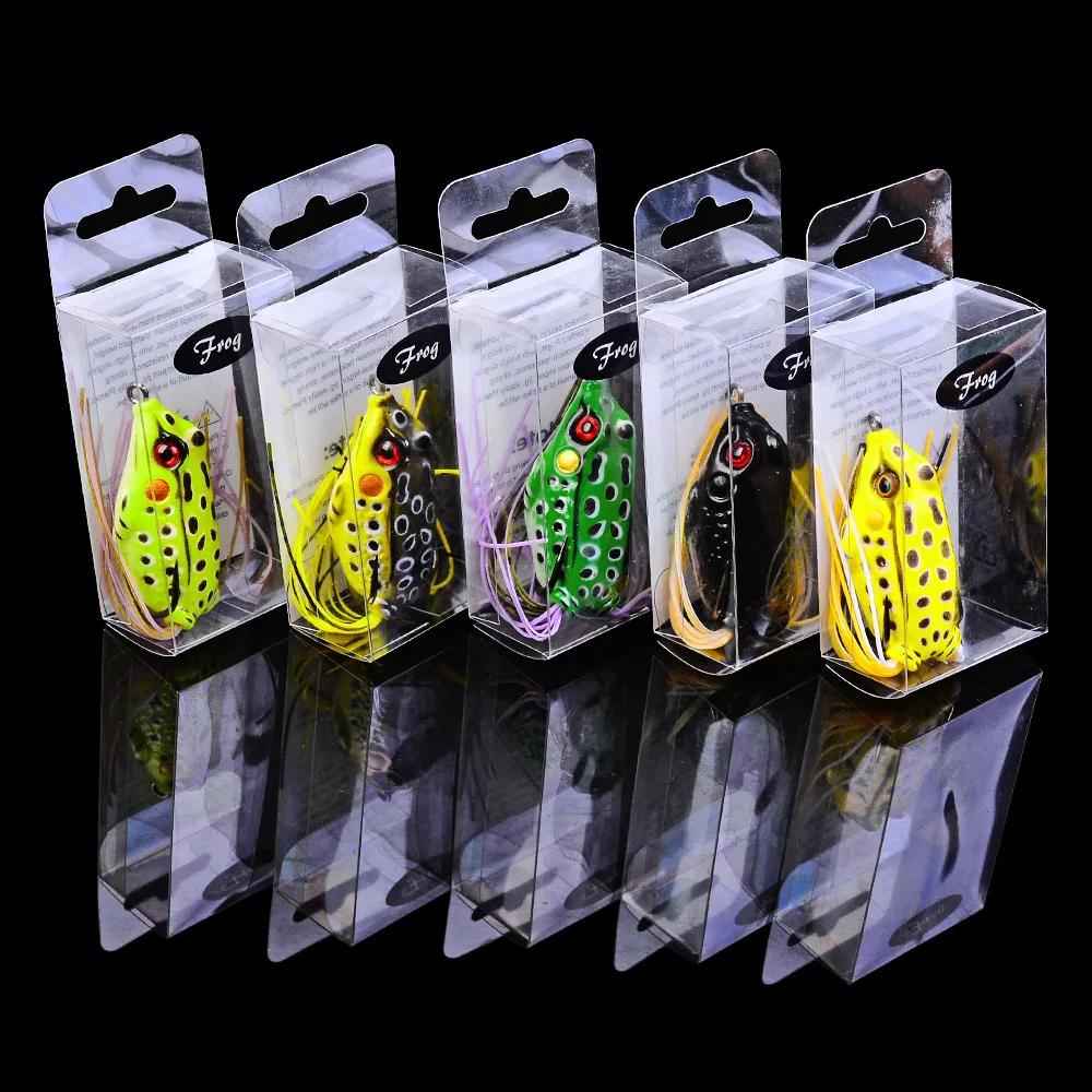 1PCS Simulated Frog Double Hook with Inverted Thorn Double Beaded Thunder Frog Black Fish Bait Luya Bait Fake Bait