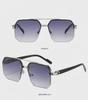 2025 Trendy Double Beam Square Pilot Sunglasses - Unisex European & American Half Frame Style