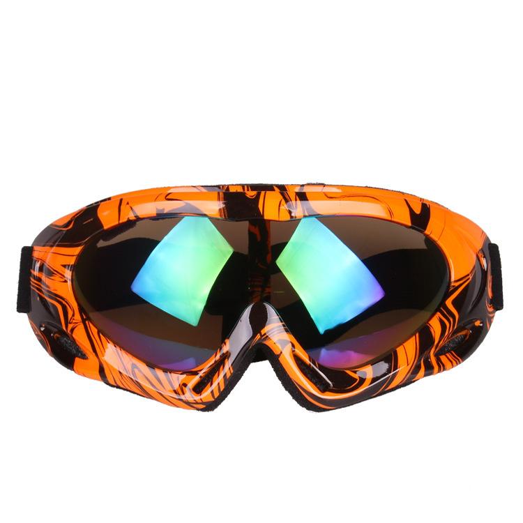 x500Colorful Ski Goggles for Adults and Children, Single-layer Snow Protection Goggles, Windproof Goggles, Off-road Motorcycle Goggles, Outdoor